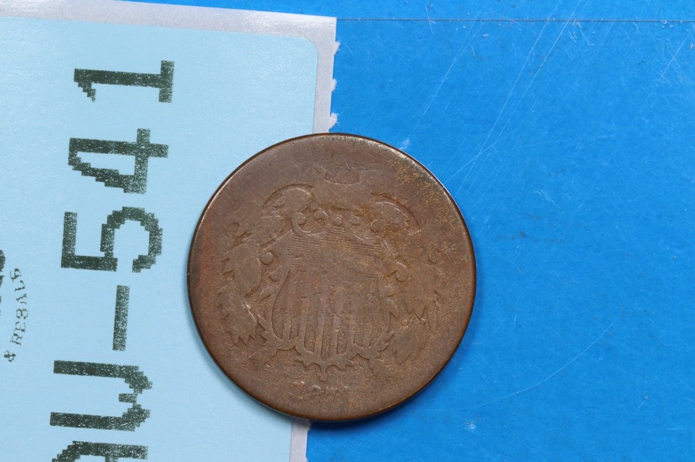1871 2C TWO 2 CENT PEICE COPPER EARLY US TYPE COIN RW-541