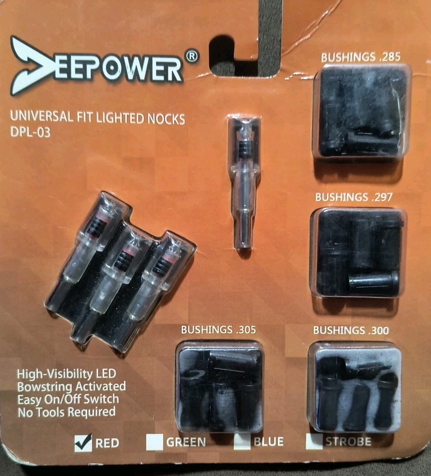 DEEPOWER Crossbow Lighted Nock with ON/Off Switch 4 Pack (Red)