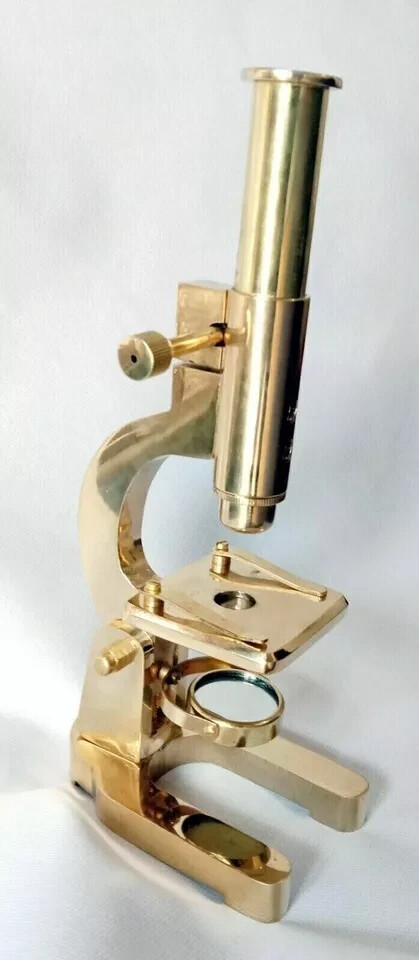 Antique Brass Heavy Microscope 9 Inches Students Brass Microscope Gift Items
