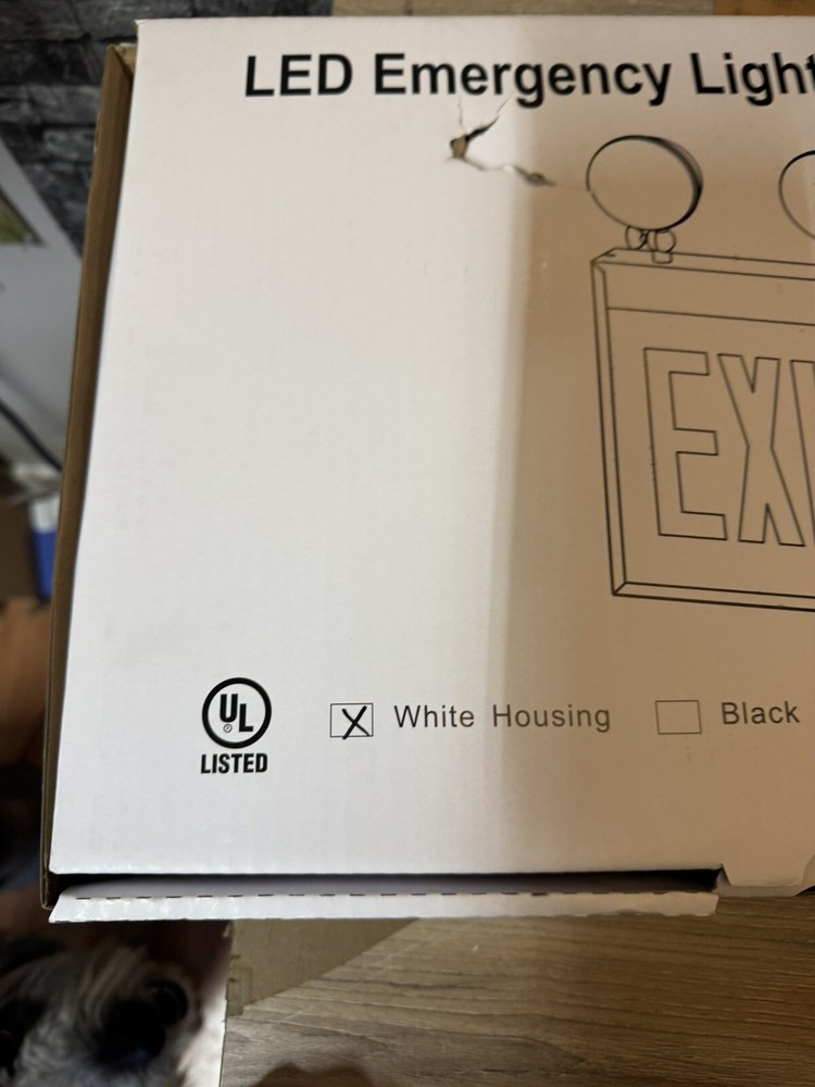 LED Exit Sign Emergency Combo Light with Adjustable Two Head Battery Backup UL