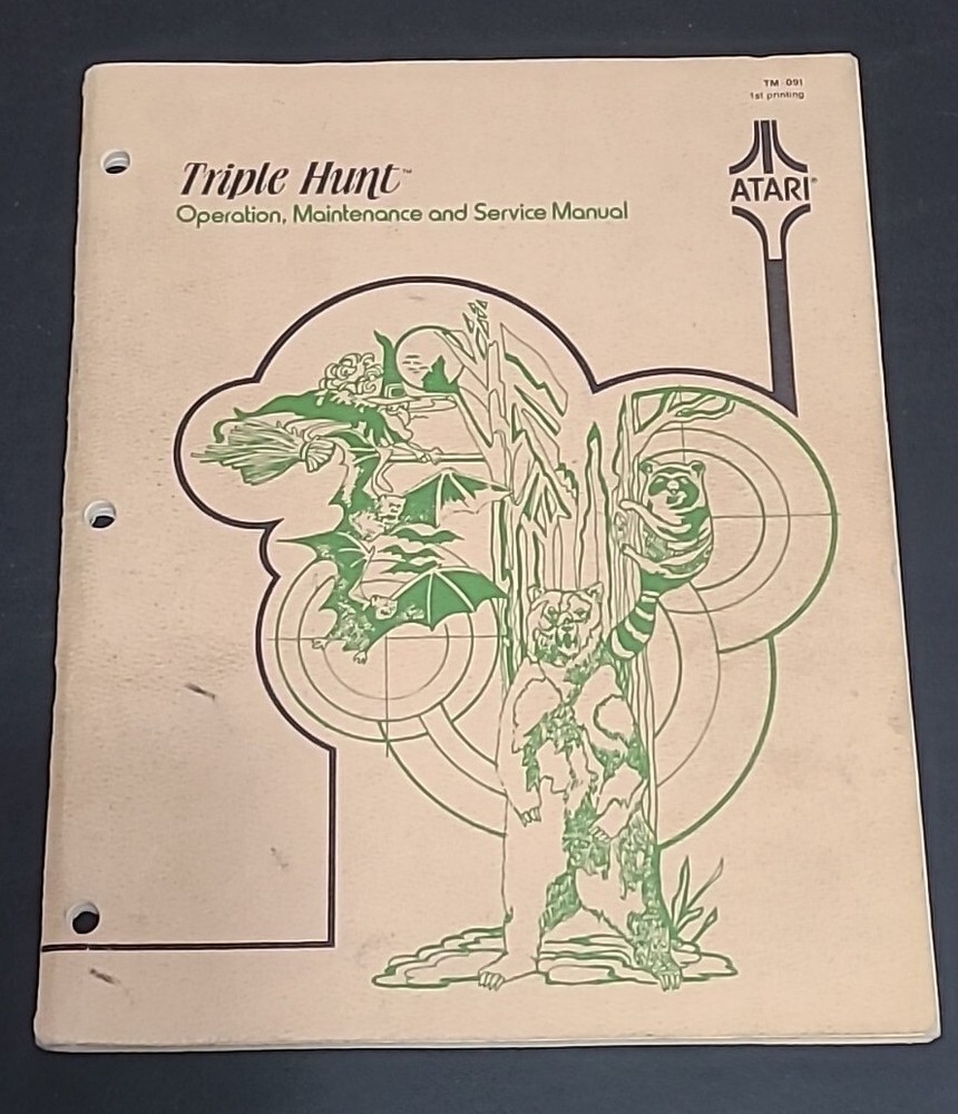 Triple Hunt Atari Arcade Manual, 1st Printing