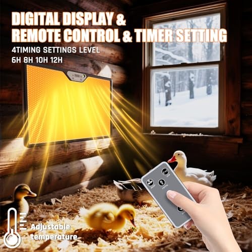 Brooder Plate for Chicks with Temp Control and Display,Dual-Sided Chicken Coop