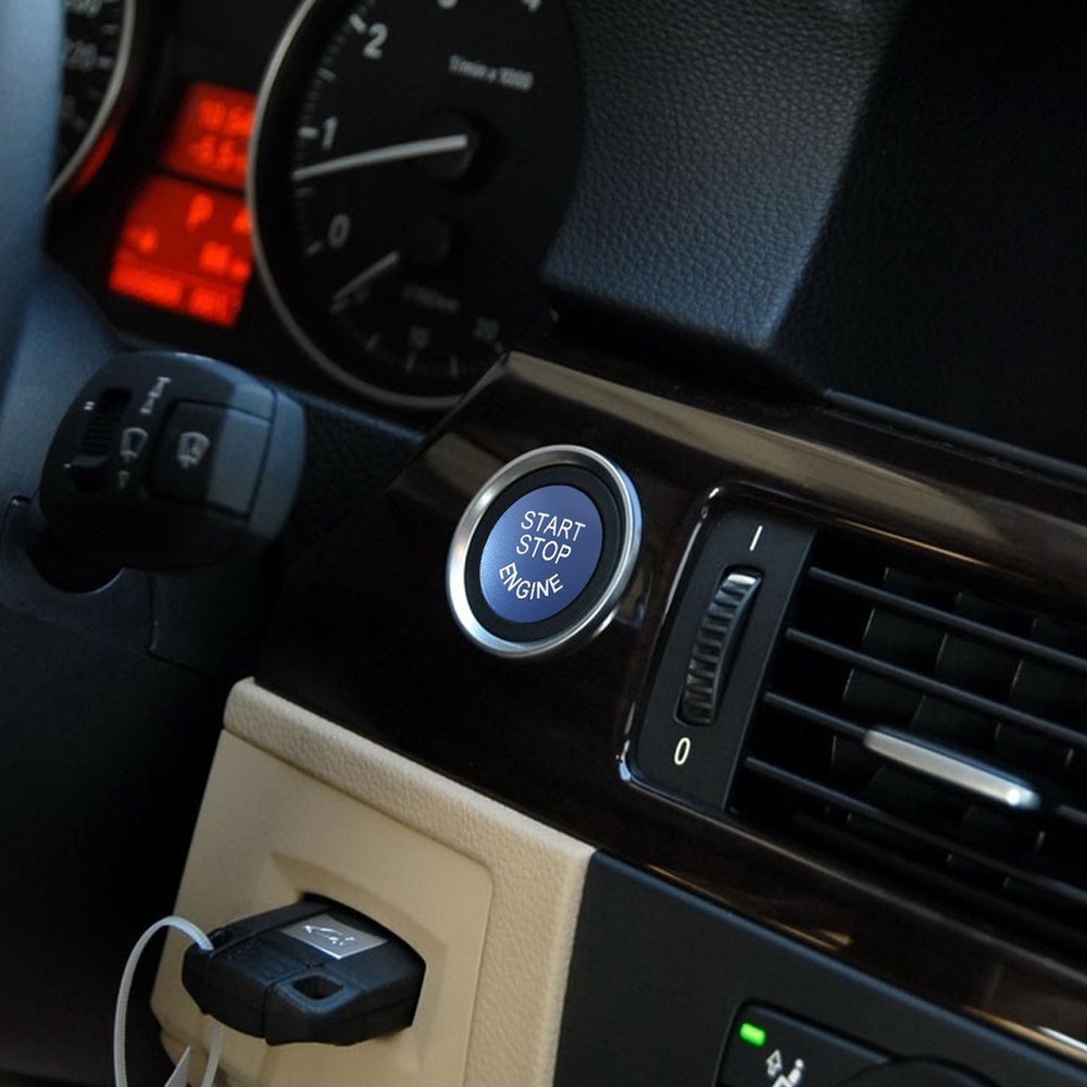 Blue Start Stop Engine Button Cover Switch For BMW E84 E83 E71 E72 E90 E91 E60