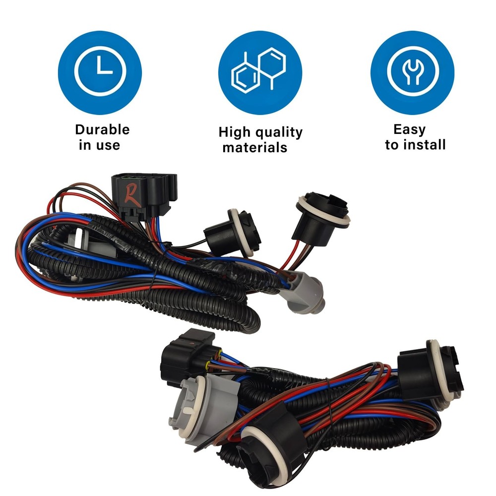 Driver & Passenger Side Tail Lamp Wiring Harness Compatible with Chevy...