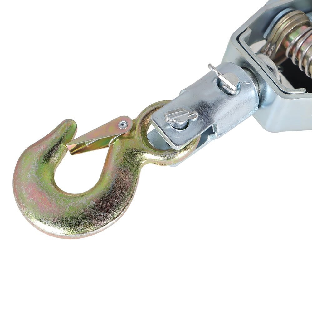 New 4T Hand Puller Cable Winch Puller Pulling Hand Rachet Dual Gear 3 Hooks