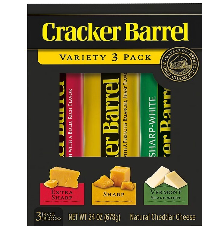 Cracker Barrel Cheddar Cheese Variety 3 pk.-8 oz. ea. -sharp x-sharp, VT sharp