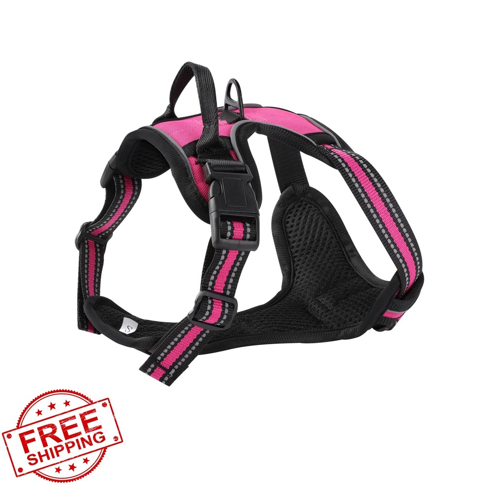 Azinoo Hot Pink No-Pull Dog Harness Small Reflective Padded