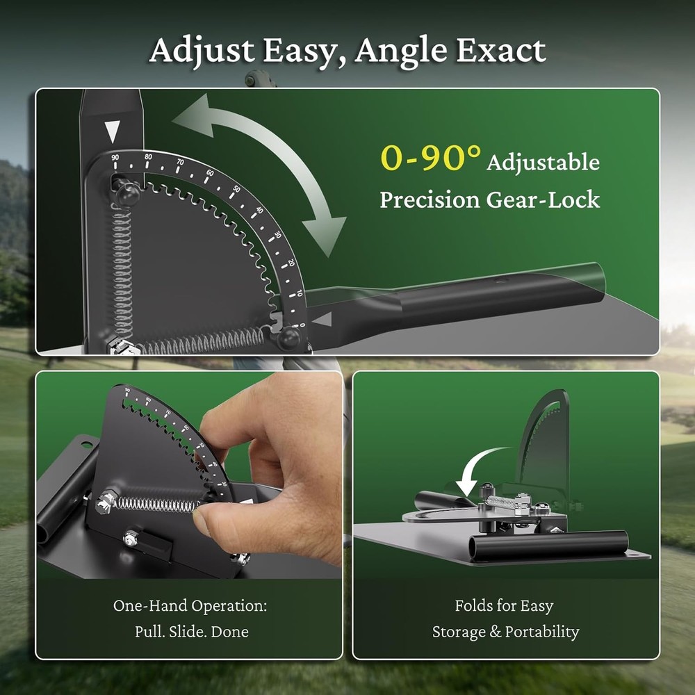 [Upgraded] Golf Alignment Sticks Holder with Angle Adjustment, Metal Base, Detac