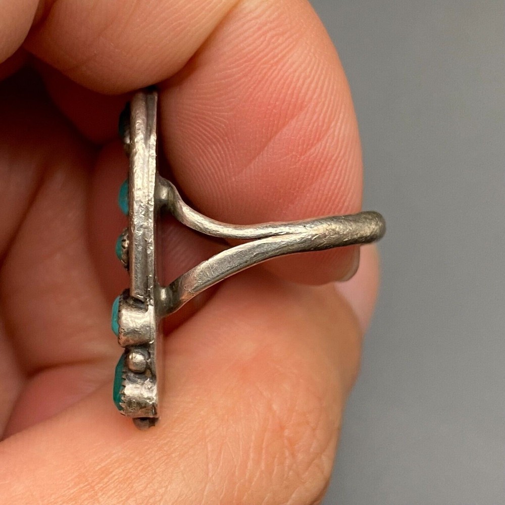 Vintage Zuni Native Turquoise Silver Ring Size 7