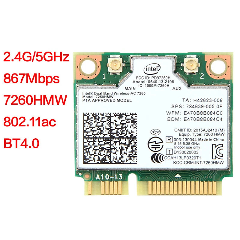 Intel 7260HMW Dual Band WiFi Network Bluetooth Card for PC
