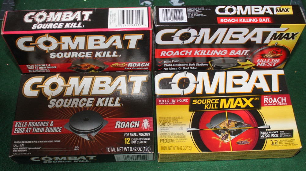6 Packages, assortment Roach Motel, Combat Bait, Source Kill Max
