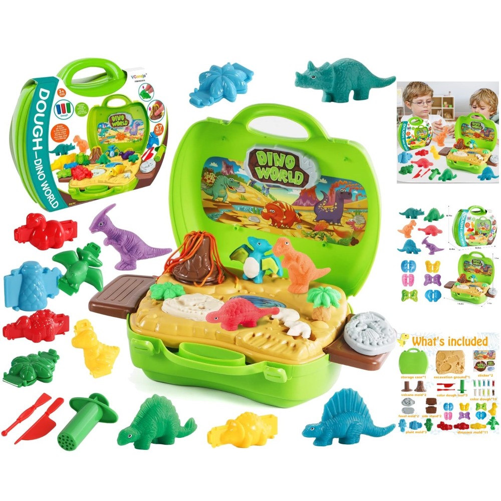 Interactive Dino Color Dough Set - 37 Pieces for Creative Play and Learning