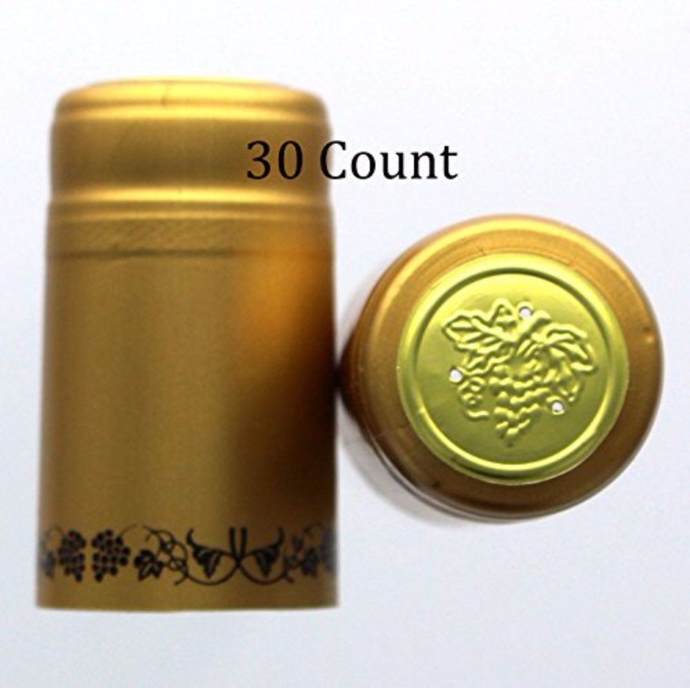 PVC Shrink Capsules Gold with Black Grapes