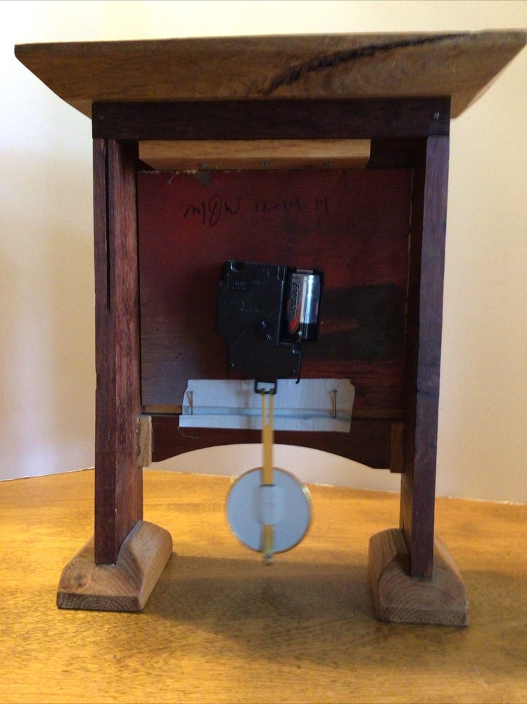 Beautiful Handcrafted Wood Pendulum Shelf Clock Signed