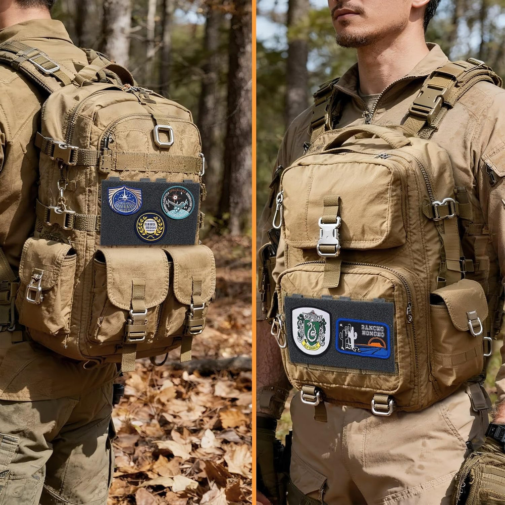 Molle Hook & Loop Panel, 10"X6" Molle Patch Panel for Tactical Vests & Backpacks