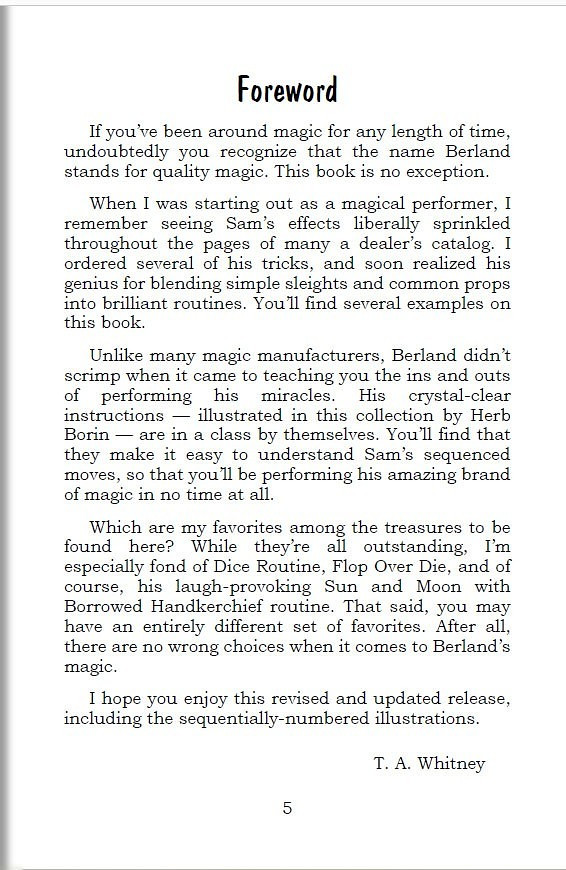 Berland's Tricks and Routines by Sam Berland