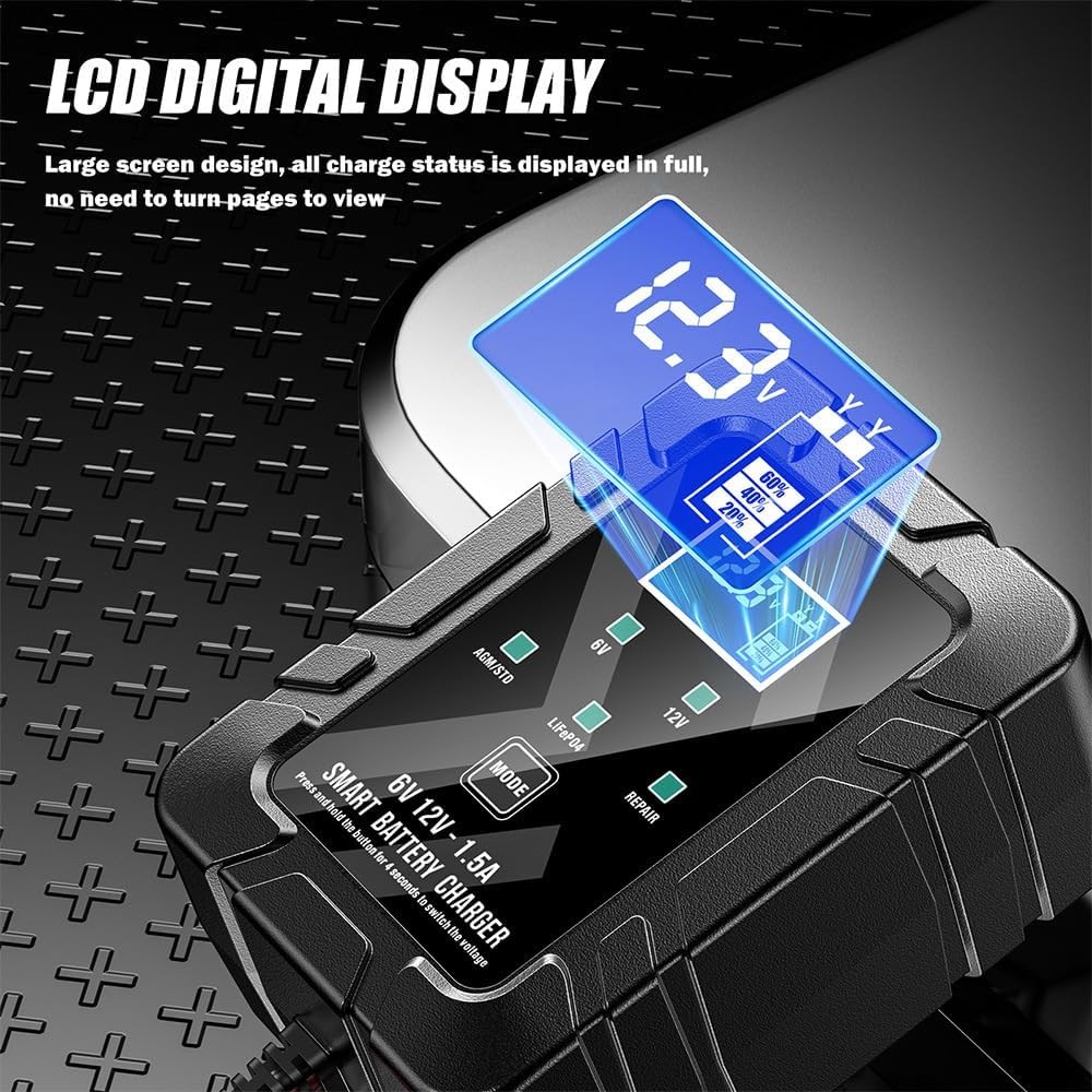 6V 12V Smart Automatic Battery Charger Maintainer Motorcycle Car Trickle Float