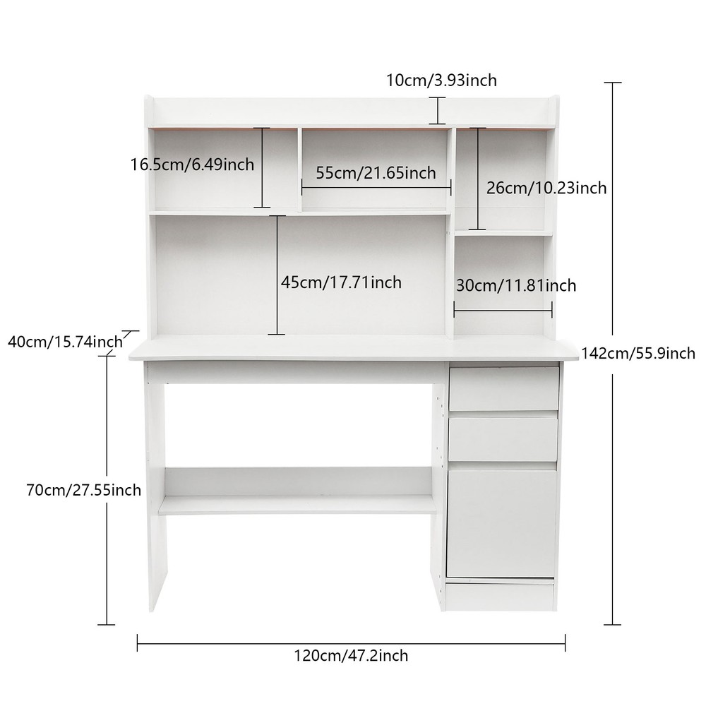 Home Office Desk, Modern Computer Desk,Freestanding Rectangular Wood Office Desk