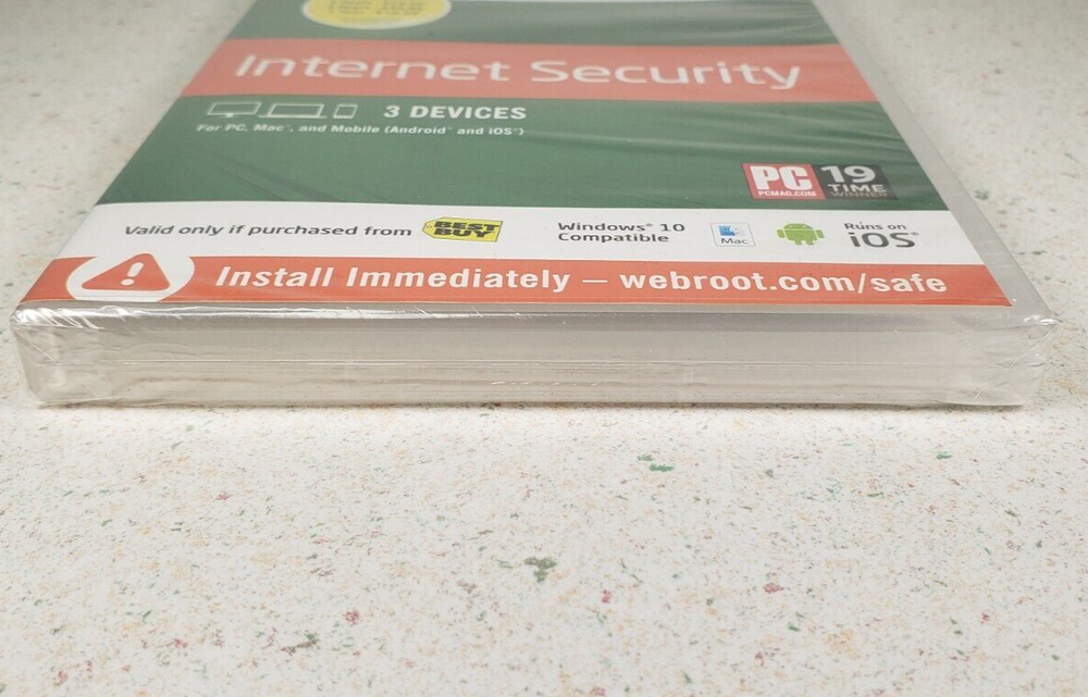 Webroot Secure Anywhere Internet Security 3 Devices New Sealed Windows Mac IOS
