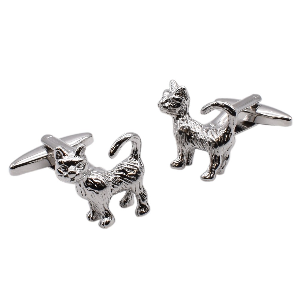 Cat Cufflinks Presented in a Personalised Engraved Box