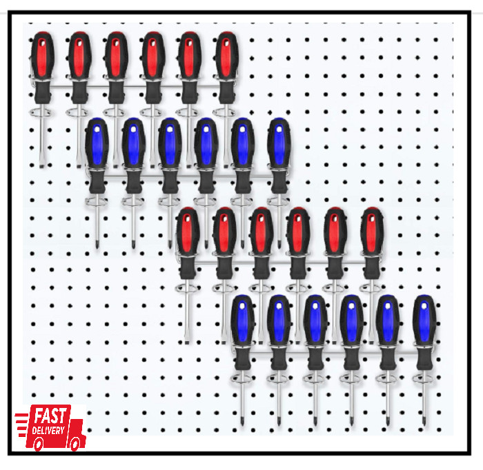 4Pcs Pegboard Screwdriver Holder Peg Board Organizer Accessories Multi Ring Tool
