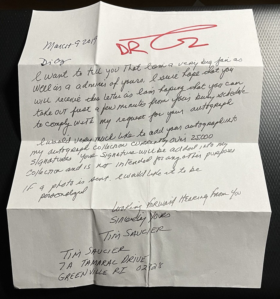 Dr. Mehmet Oz Signed Cut Sheet Autograph w/ COA & Top Loader