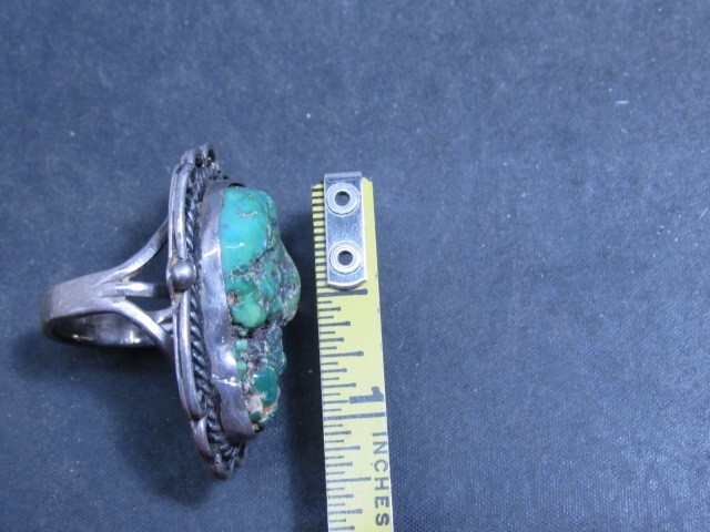 native American green turquoise ring