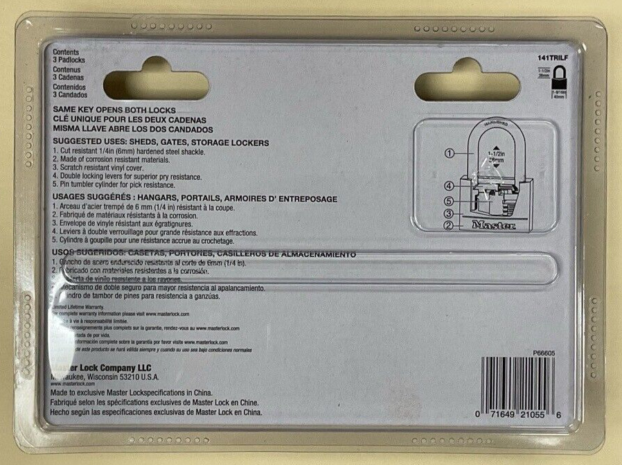 Master Lock, Vinyl Covered Solid Body padLock