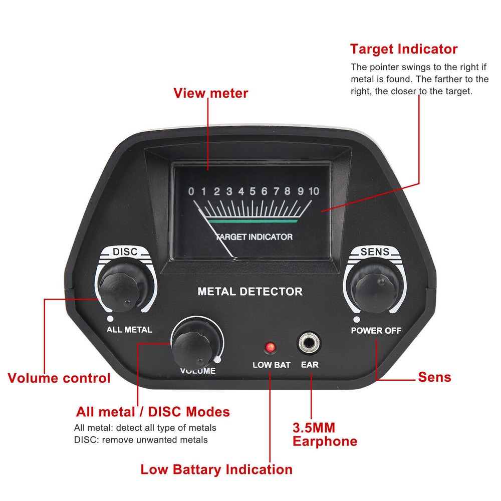 Underground Waterproof Metal Detector Gold Digger Hunter Deep Sensitive Coil