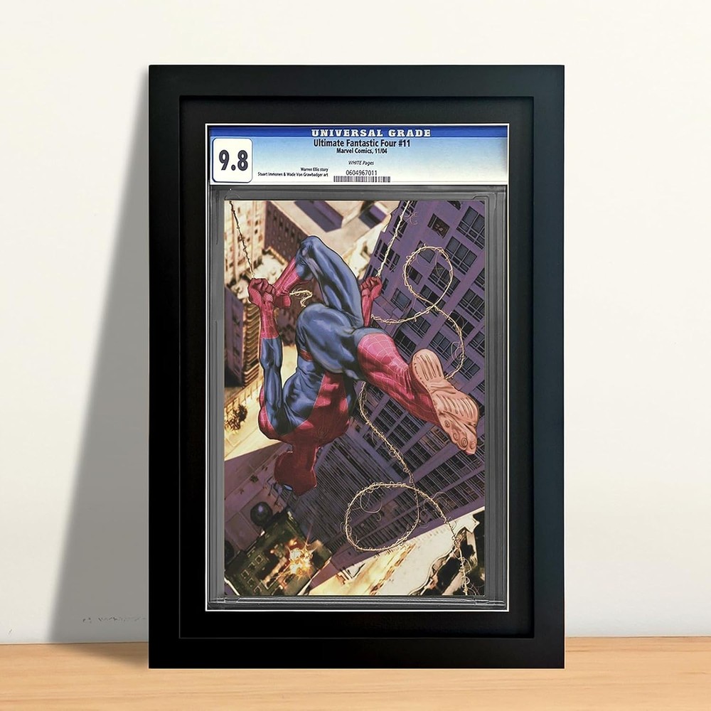 TRLRY New Single Graded Comic Book Frame Solid Wood Black Mat for CGC Comics
