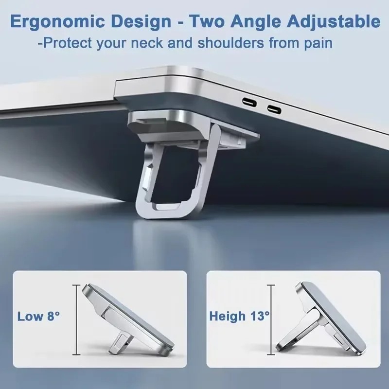 2PCS Mini Foldable Laptop Stand Portable Adjustable Self-Adhesive Notebook Riser