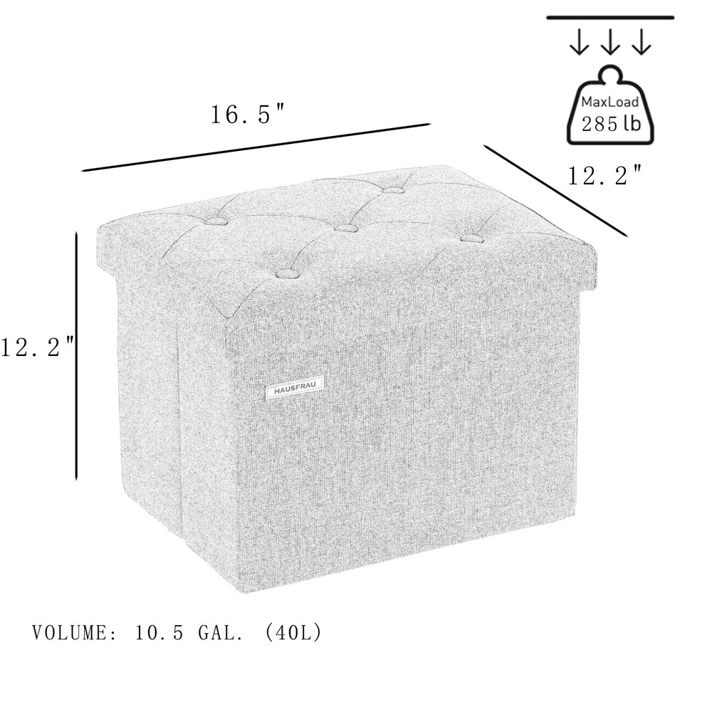 Ottoman with Storage Foot Rest Stool, Small Folding Footrest, Tufted Square C...