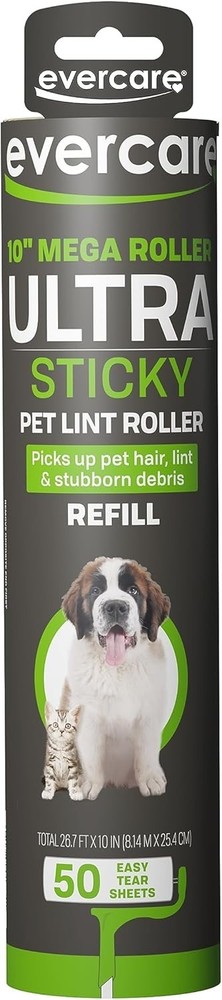 Mega Floor & Large Surface Cleaning Lint Roller Refill 50 Large Sheets