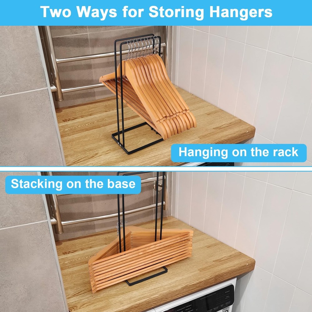 Hanger Stacker 2 Pack, Clothes Holder Organizer for 2 Black