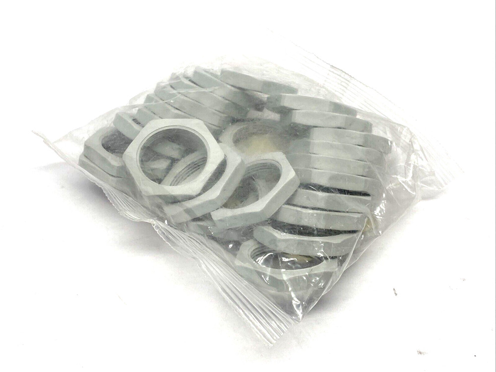 Bimed BLMN-14 Polyamide Lock Nut M32x1.5 41mm Spanner Width, Light Grey, 25-PACK