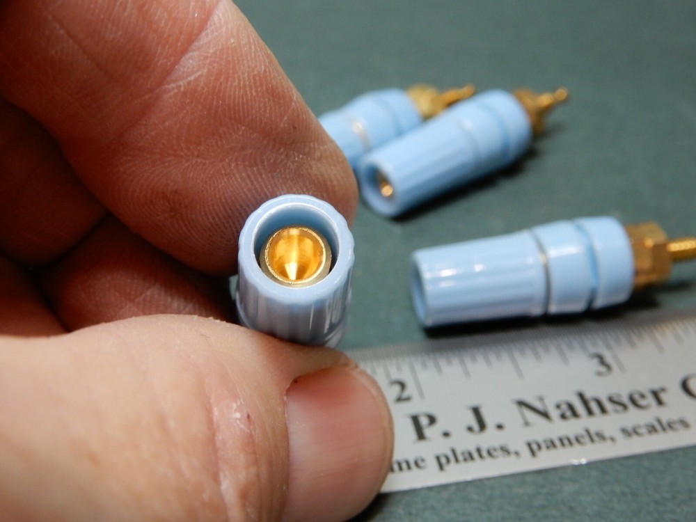 Smith Abbatron 1517-105 Binding Posts Blue Qty 4 NOS Gold Plated