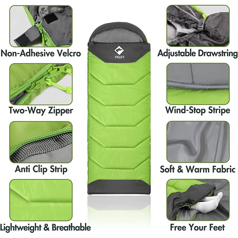 VILLEY Camping Sleeping Bag Lightweight Compact Backpacking Sleeping Bag 87-inch