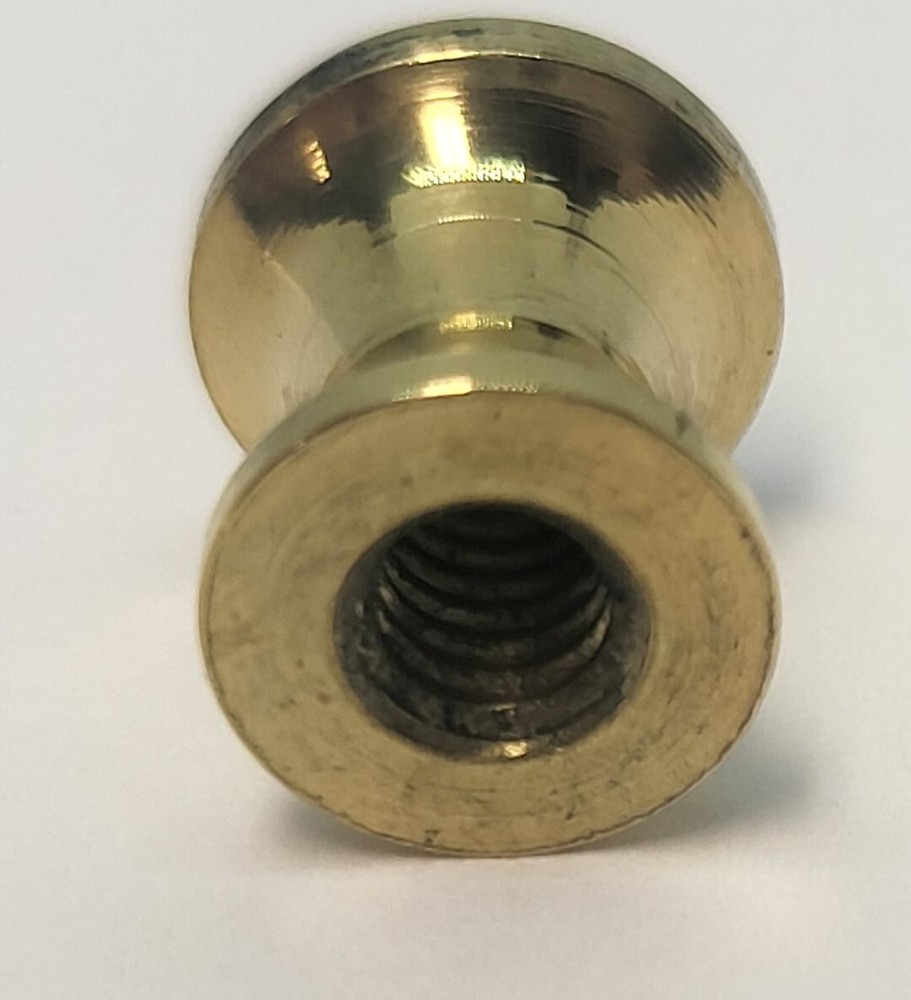 3/8" Polished Turned Solid Brass BOOKCASE Knob desk small cabinet drawer pull