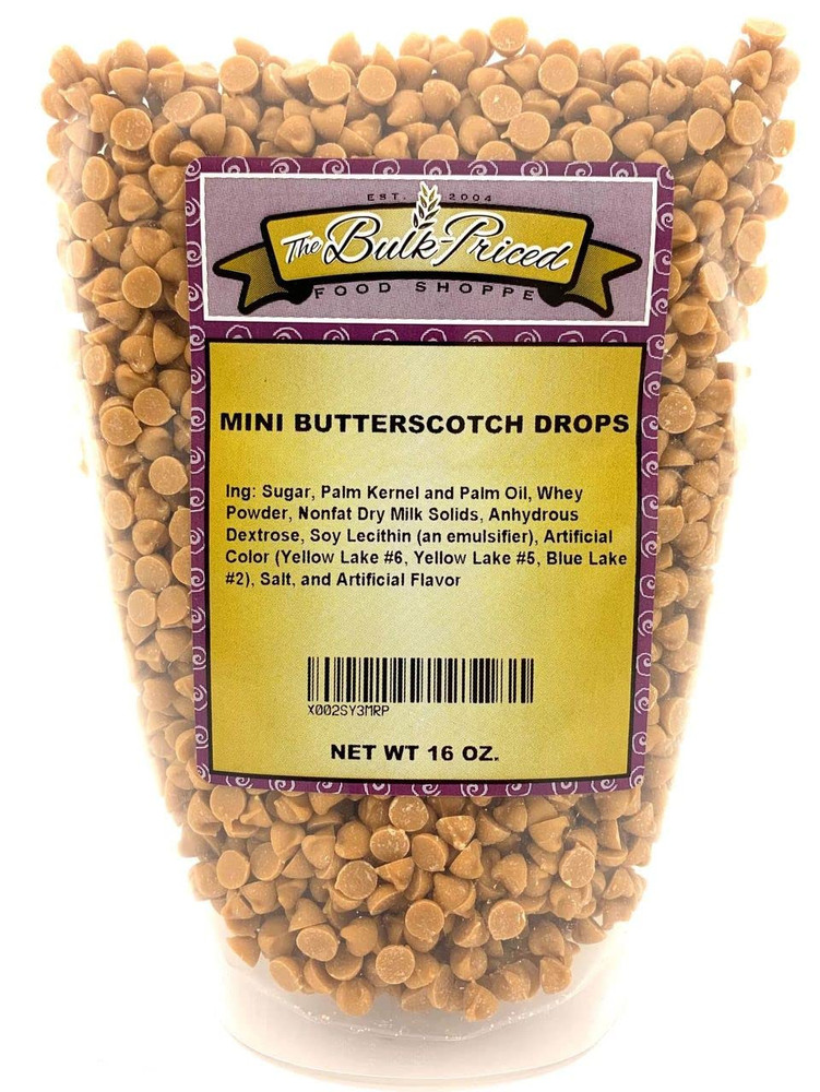 Mini Butterscotch Drops, Bulk Size, Baking Chips (1 Lb. Resealable Zip Lock Stan
