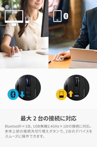 ELECOM bitra Trackball Mouse Silent Thumb-Operated Bluetooth Wireless 2.4GHz