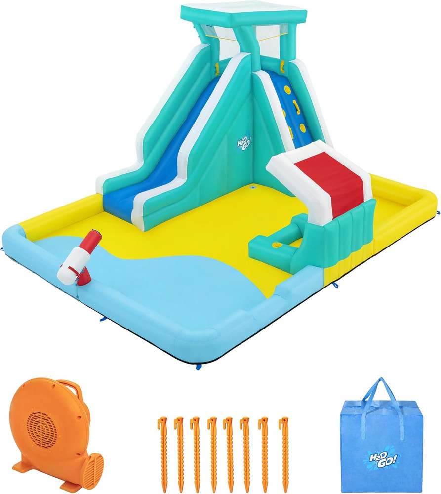H2OGO! Mega Inflatable Water Park with Climbing Wall & Canopy Fun