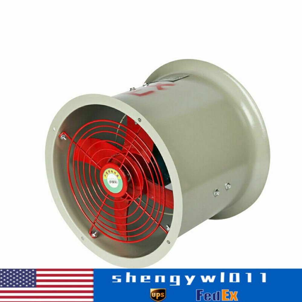 12" Axial Fan Cylinder Pipe Spray Booth Paint Fumes Exhaust Fan Explosion-proof