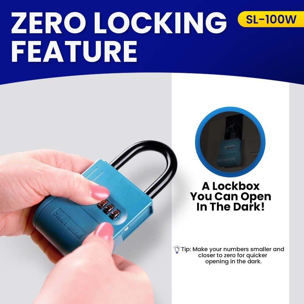 ShurLok SL-100W 4-Dial Dual Combination Lock Box, Durable Combo Lock For