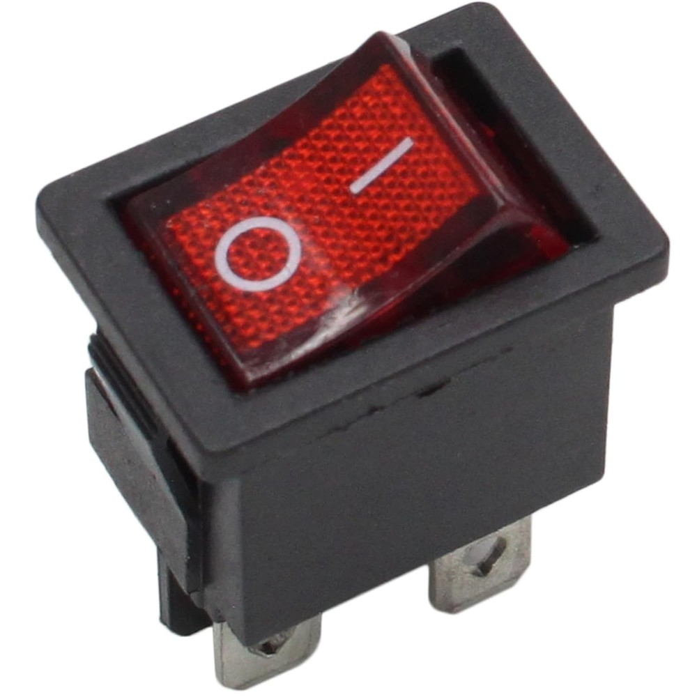 5 Pack Mini Rocker Switch - On-Off Power Toggle with Red LED Light for Projects