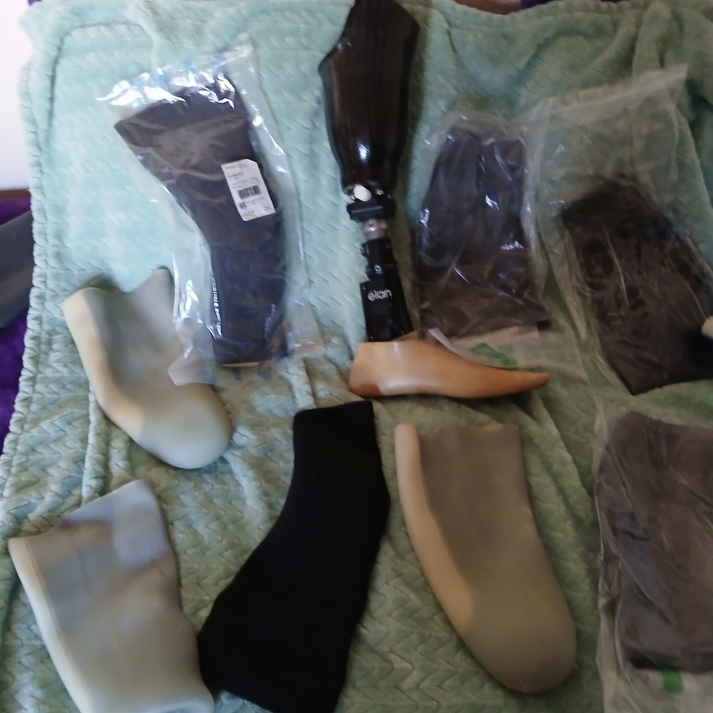 Blatchford Elan Prosthetic Foot with Multiple Liners and Socks