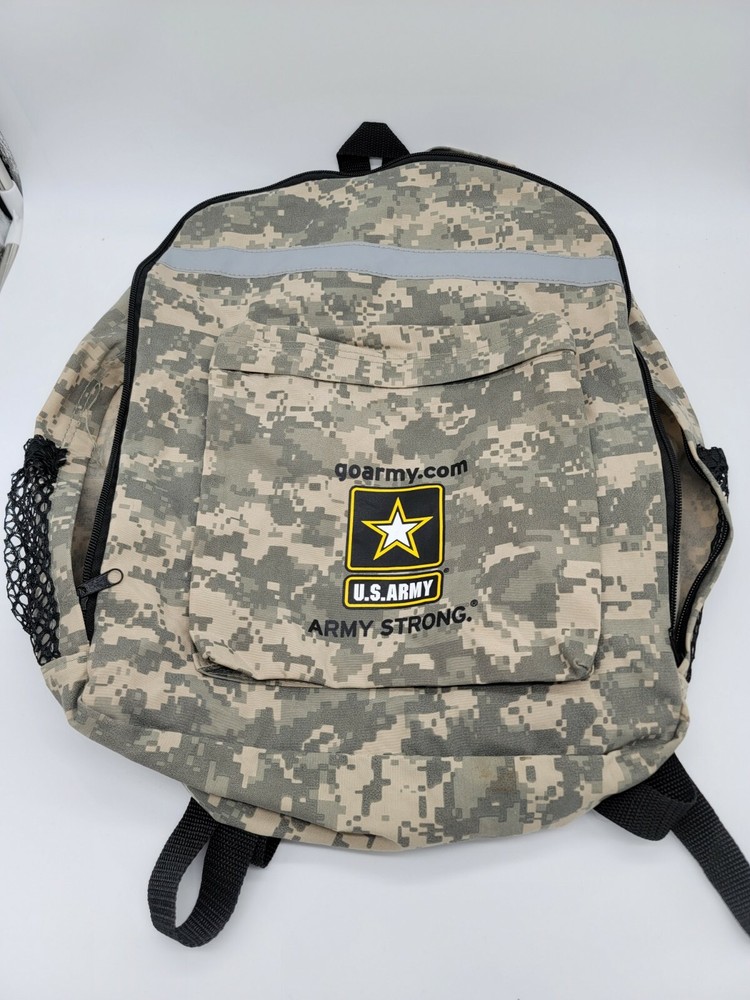 U.S. Army Go Army Strong   Backpack Bag 17”L Great Shape E4