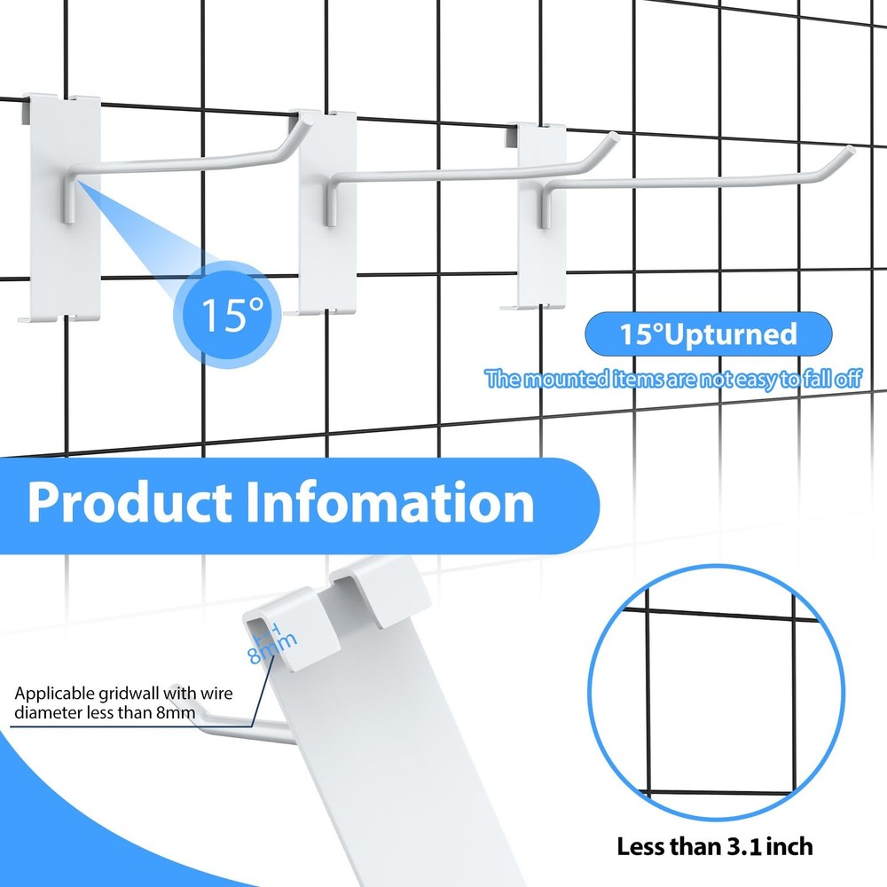 50 Pieces Gridwall Hooks Gridwall Panel Hooks Metal Gridwall Hanging Hangers ...