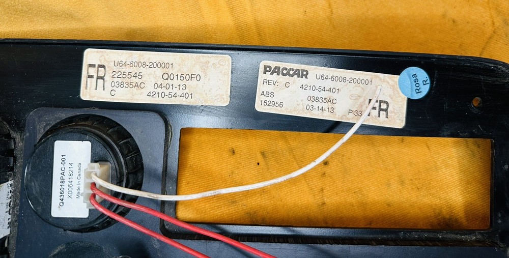 Paccar Peterbilt Bunk Hvac Control Panel