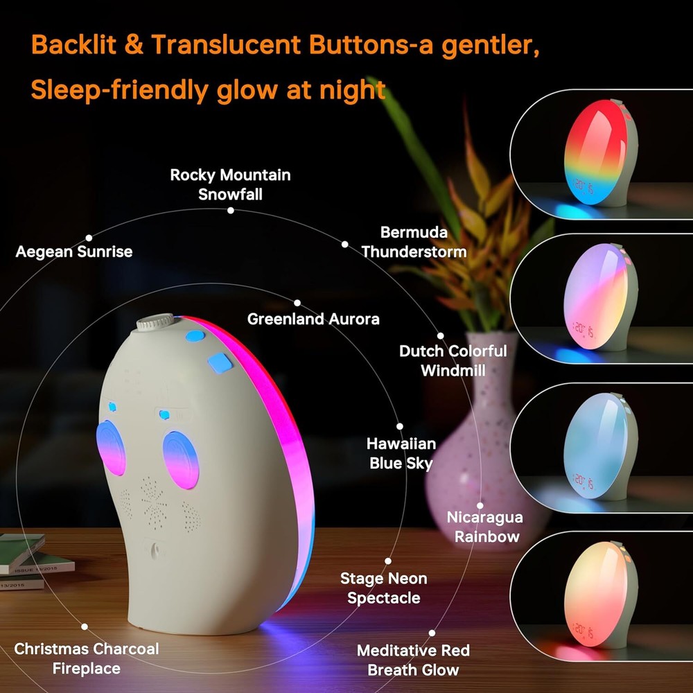 Sunrise Alarm Clock with Bluetooth Speaker, Backlight Sleep Aid, Night Light