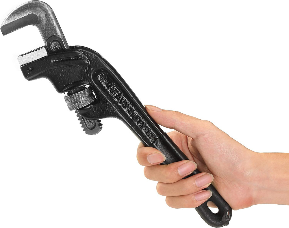 - End Pipe 12 Inch Offset Plumbing Tools, Pipe Wrench, Large , Smooth